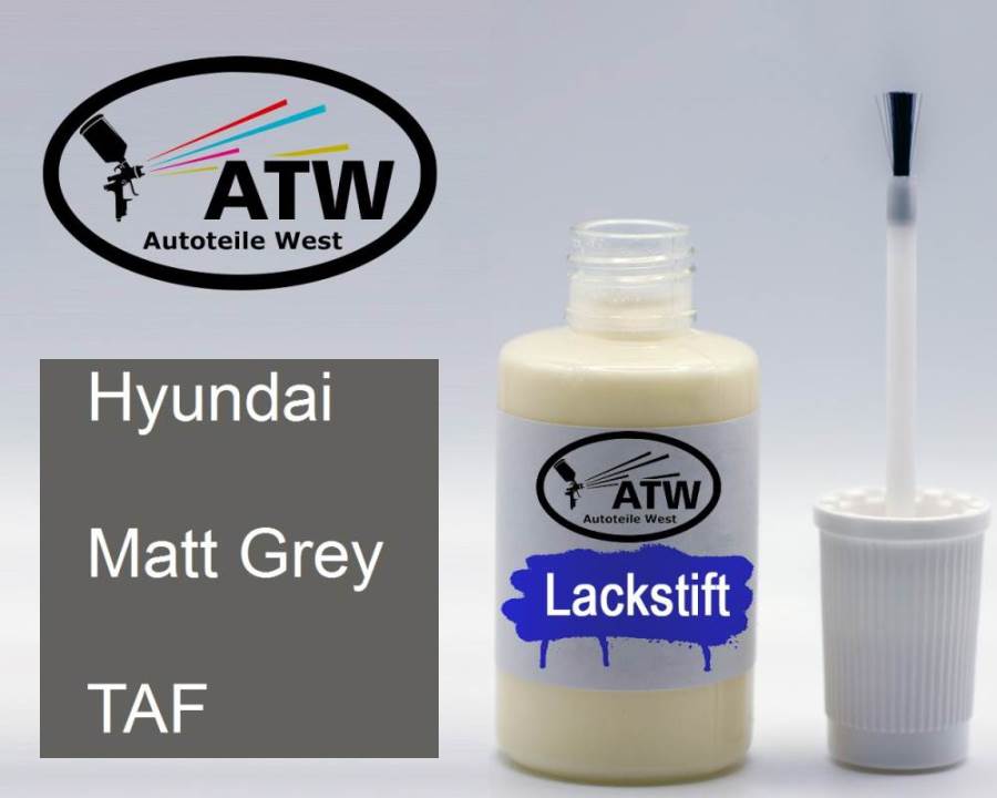 Hyundai, Matt Grey, TAF: 20ml Lackstift, von ATW Autoteile West.